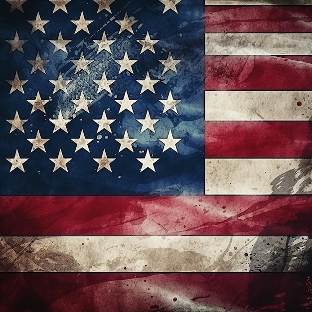 Fondo De Bandera Americana De Estilo Grunge