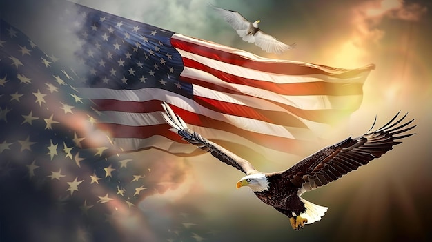 Fondo de la bandera estadounidense Fondo del Día de la Conmemoración Americana Celebración del día de la independencia estadounidense