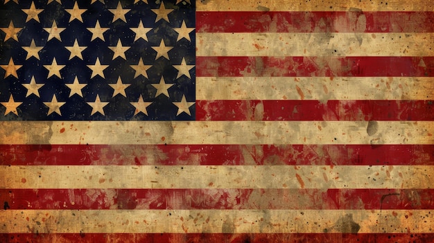 Fondo de la bandera estadounidense Textura vintage Colores desvanecidos Estilo de stock limpio