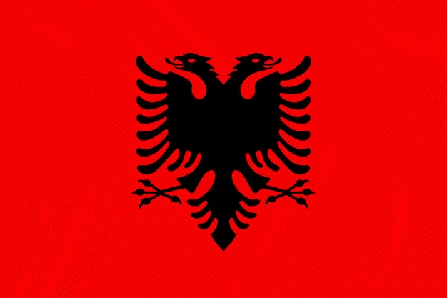 Fondo de la bandera nacional de Albania con la bandera de Albania