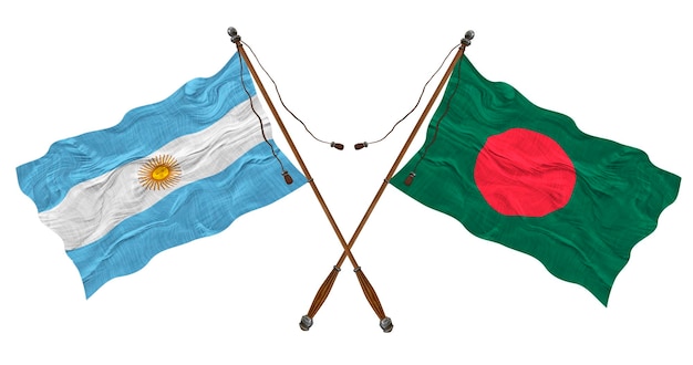 Fondo de bandera nacional de Bangladesh y Argentina para diseñadores