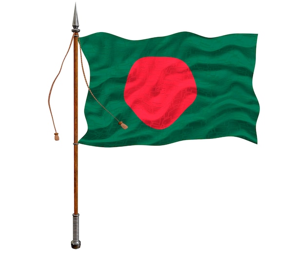 Fondo de la bandera nacional de Bangladesh con la bandera de Bangladesh