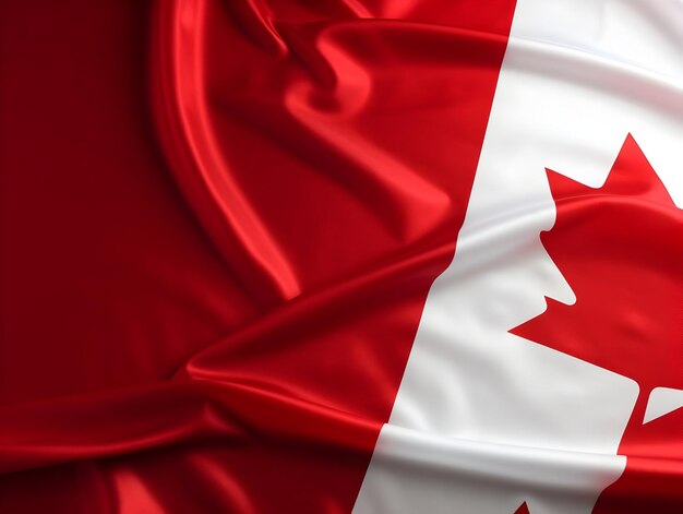 Foto fondo de la bandera nacional de canadá tejido de la bandera canadiense hecho de tela de seda fondo de tela