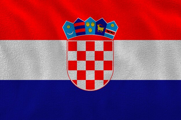 Foto fondo de la bandera nacional de croacia con la bandera de croacia