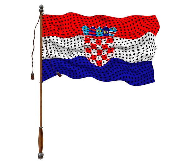 Fondo de la bandera nacional de Croacia con la bandera de Croacia