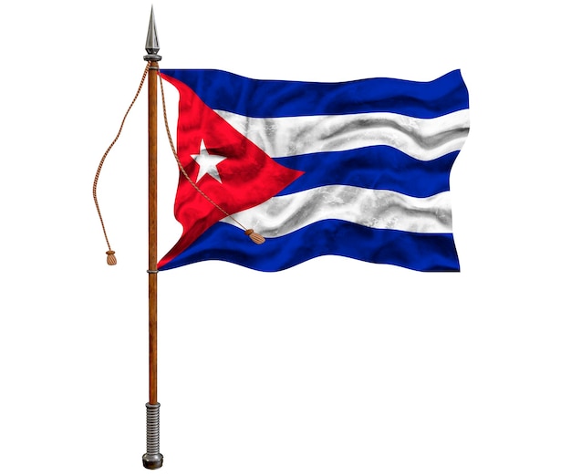Fondo de la bandera nacional de cuba con la bandera de cuba Foto Premium