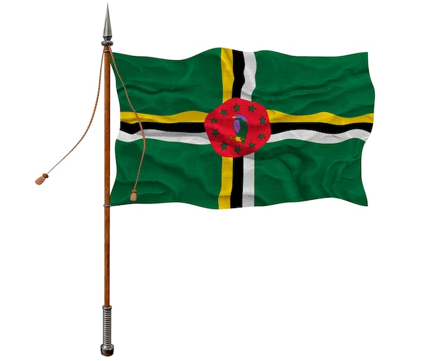 Fondo de la bandera nacional de Dominica con la bandera de Dominica