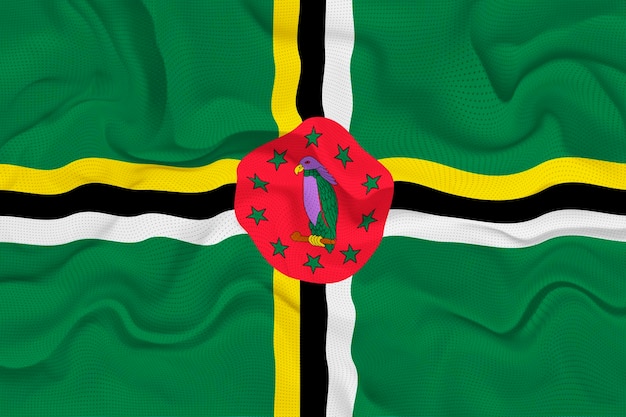 Fondo de la bandera nacional de Dominica con la bandera de Dominica