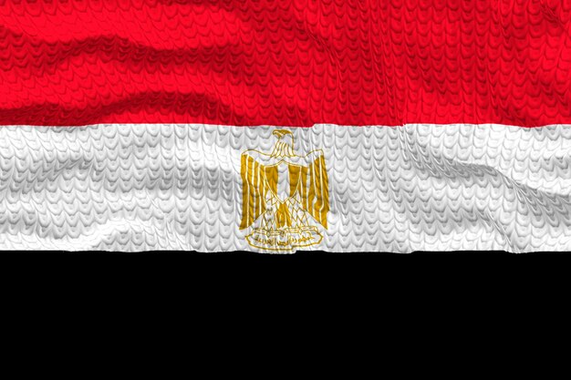 Fondo de la bandera nacional de Egipto con la bandera de Egipto