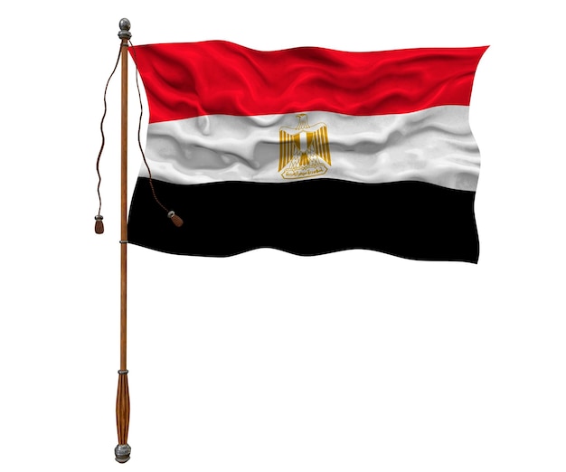 Fondo de la bandera nacional de Egipto con la bandera de Egipto