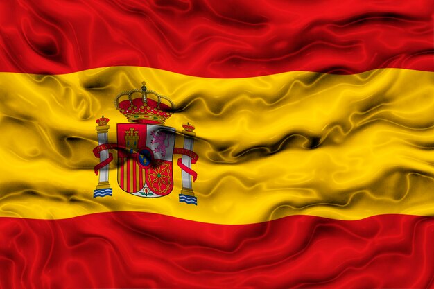 Fondo de la bandera nacional de España con la bandera de España