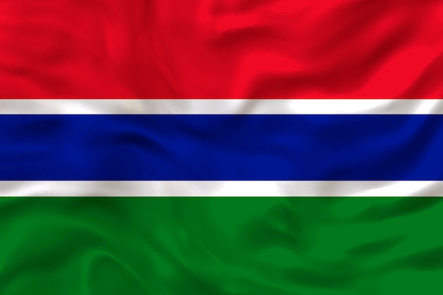 Fondo de la bandera nacional de Gambia con la bandera de Gambia