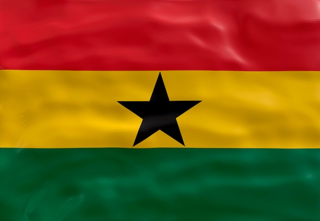 Fondo de la bandera nacional de Ghana con la bandera de Ghana