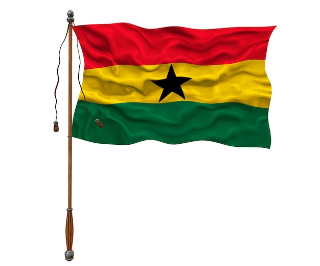 Foto fondo de la bandera nacional de ghana con la bandera de ghana