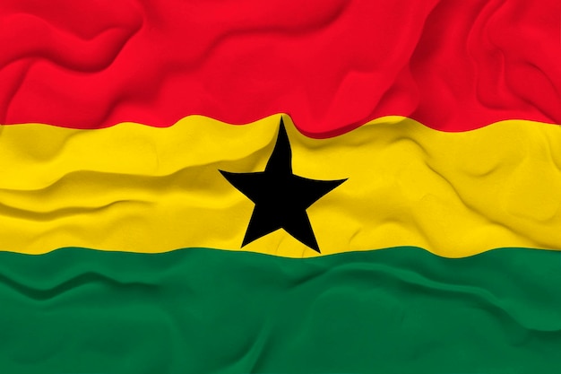 Foto fondo de la bandera nacional de ghana con la bandera de ghana