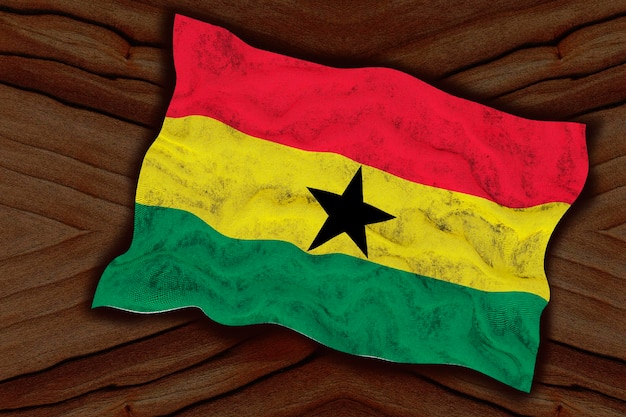 Fondo de la bandera nacional de Ghana con la bandera de Ghana