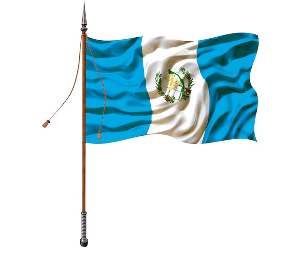 Foto fondo de la bandera nacional de guatemala con la bandera de guatemala