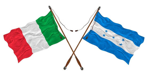 Fondo de bandera nacional de Honduras e Italia para diseñadores
