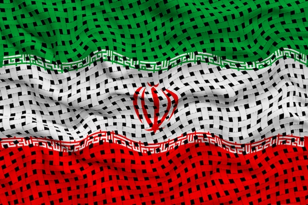 Fondo de la bandera nacional de Irán con la bandera de Irán