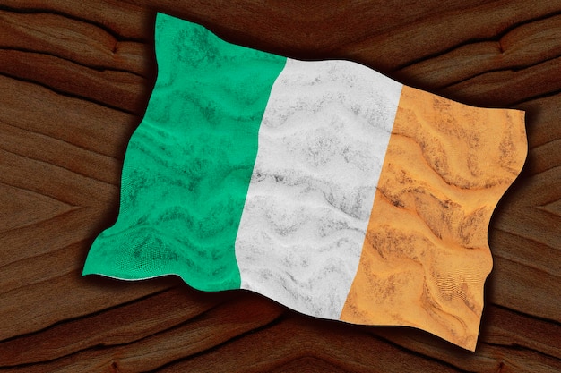 Fondo de la bandera nacional de Irlanda con la bandera de Irlanda