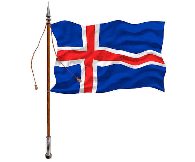 Foto fondo de la bandera nacional de islandia con la bandera de islandia