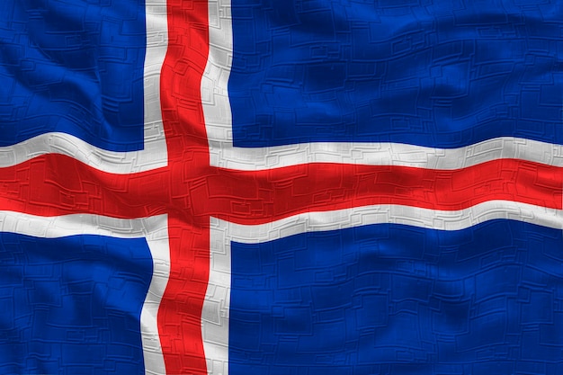 Fondo de la bandera nacional de Islandia con la bandera de Islandia