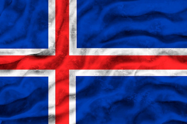 Fondo de la bandera nacional de Islandia con la bandera de Islandia