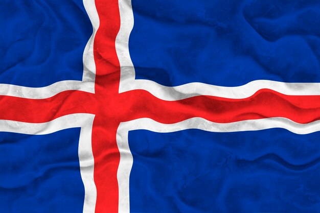 Fondo de la bandera nacional de Islandia con la bandera de Islandia