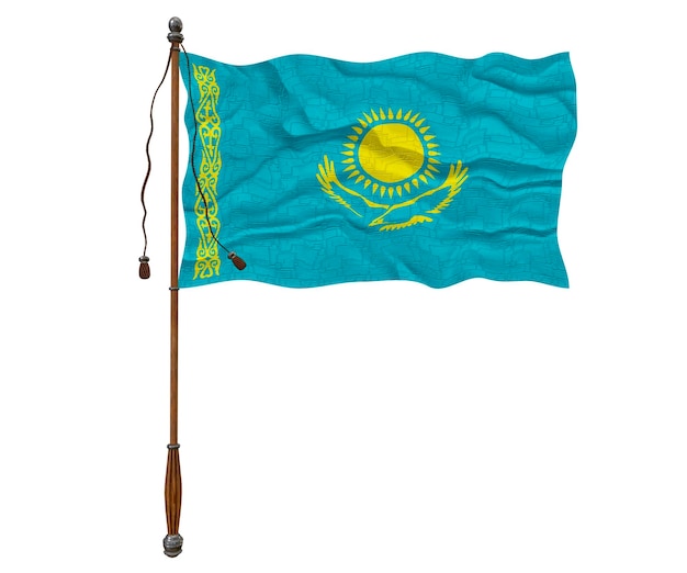 Foto fondo de la bandera nacional de kazajstán con la bandera de kazajstán