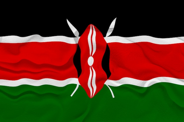 Foto fondo de la bandera nacional de kenia con la bandera de kenia