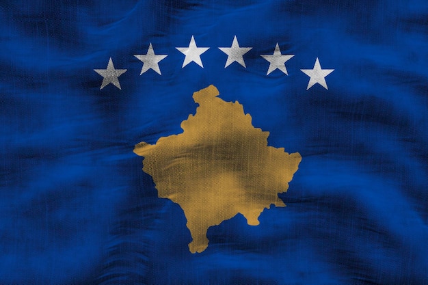 Fondo de la bandera nacional de Kosovo con la bandera de Kosovo