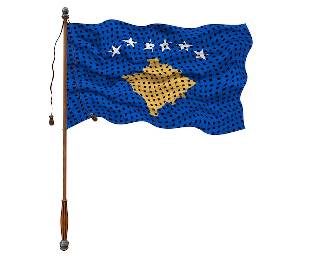 Fondo de la bandera nacional de Kosovo con la bandera de Kosovo