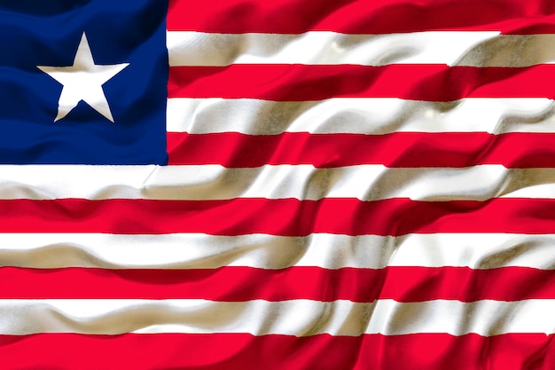 Fondo de la bandera nacional de Liberia con la bandera de Liberia