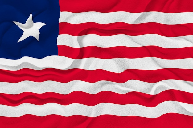 Fondo de la bandera nacional de Liberia con la bandera de Liberia