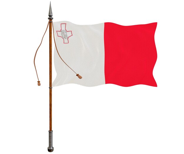 Foto fondo de la bandera nacional de malta con la bandera de malta