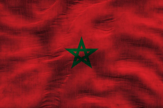 Fondo de la bandera nacional de Marruecos con la bandera de Marruecos