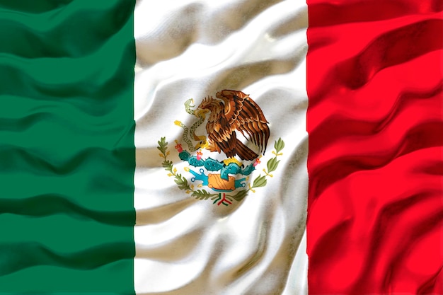 Fondo de la bandera nacional de México con la bandera de México