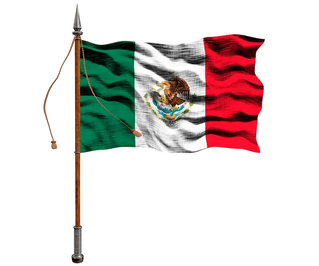 Foto fondo de la bandera nacional de méxico con la bandera de méxico