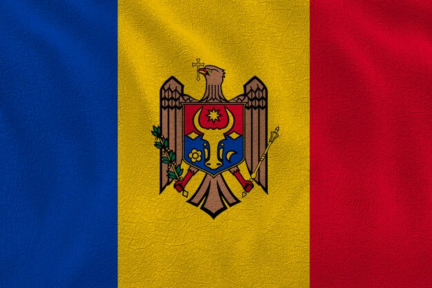 Fondo de la bandera nacional de Moldavia con la bandera de Moldavia