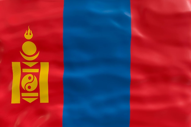 Fondo de la bandera nacional de Mongolia con la bandera de Mongolia