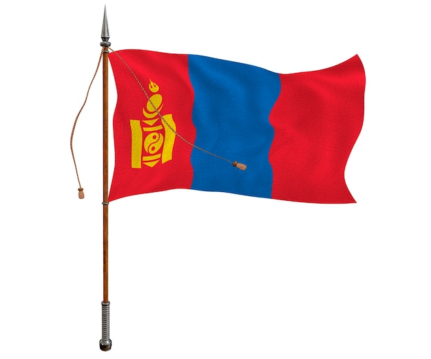 Foto fondo de la bandera nacional de mongolia con la bandera de mongolia