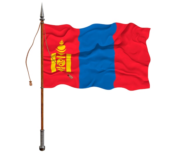 Foto fondo de la bandera nacional de mongolia con la bandera de mongolia