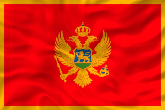 Fondo de la bandera nacional de Montenegro con la bandera de Montenegro