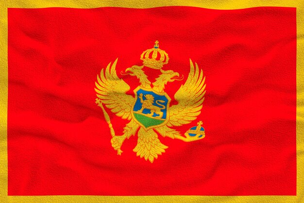 Fondo de la bandera nacional de Montenegro con la bandera de Montenegro