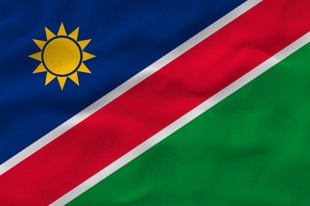 Fondo de la bandera nacional de Namibia con la bandera de Namibia