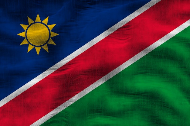 Fondo de la bandera nacional de Namibia con la bandera de Namibia