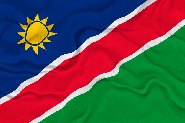 Fondo de la bandera nacional de Namibia con la bandera de Namibia