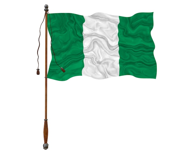 Fondo de la bandera nacional de Nigeria con la bandera de Nigeria