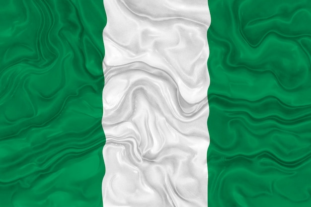 Fondo de la bandera nacional de Nigeria con la bandera de Nigeria