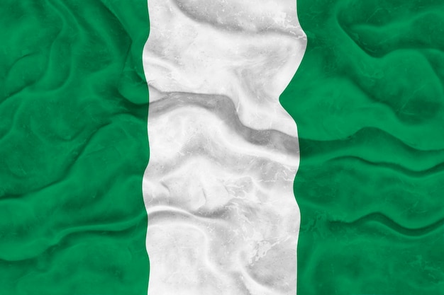 Fondo de la bandera nacional de Nigeria con la bandera de Nigeria